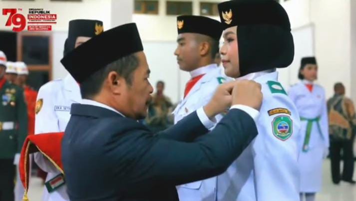 Pengukuhan Pasukan Pengibar Bendera Pusaka (Paskibraka) Halmahera Timur tahun 2024